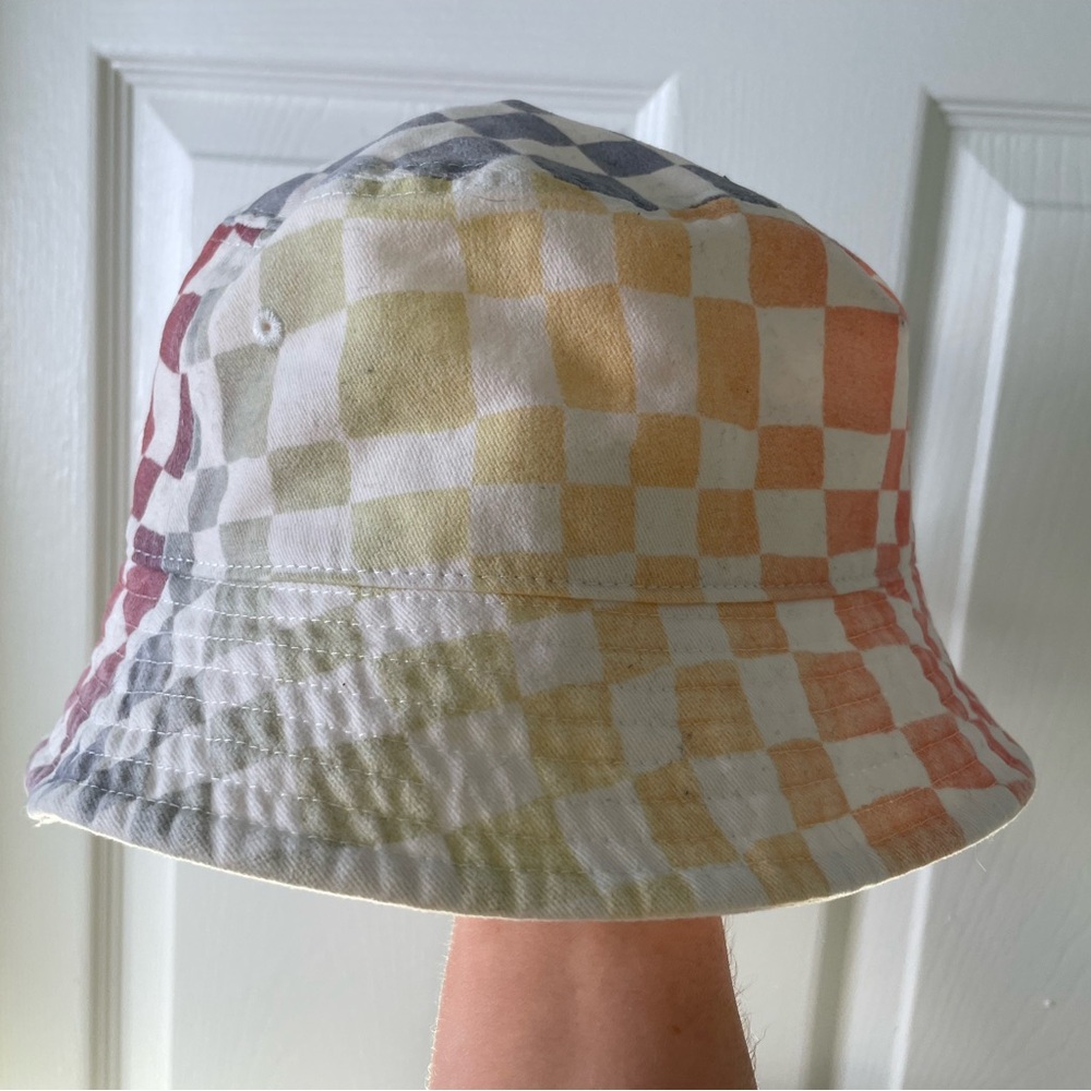 American Eagle Outfitters Red and Yellow Bucket Hat